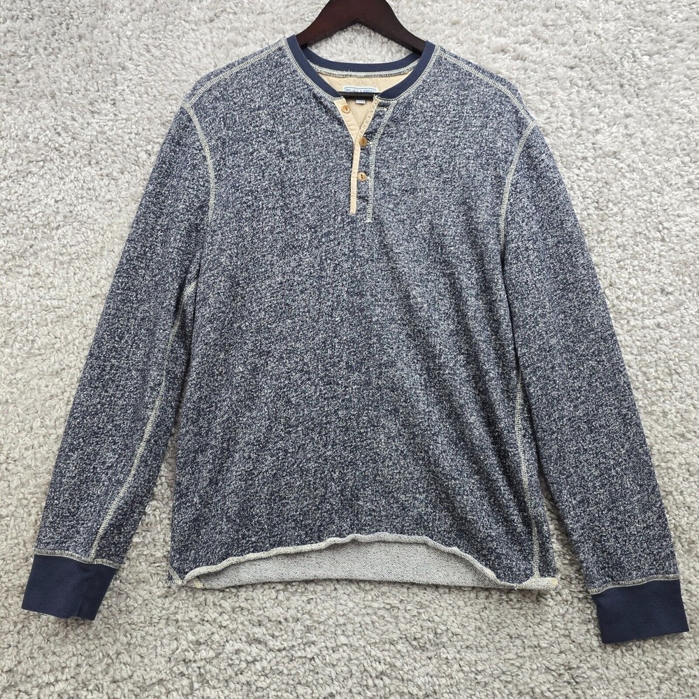 Wallace & Barnes Mens Long Sleeve Henley‎ Shirt Size M Casual Heritage Classic